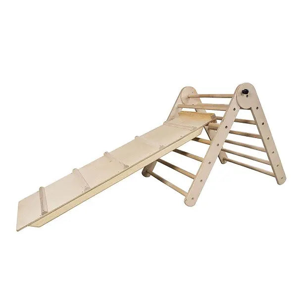 Wooden Foldable Triangle for kids with Climbing Ladder and Slide Montessori furniture