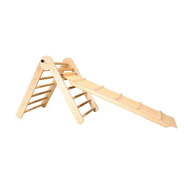 Wooden Foldable Triangle for kids with Climbing Ladder and Slide Montessori furniture