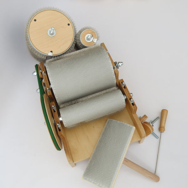 Grey Wooden Drum Carder for Wool and Blending Board Set