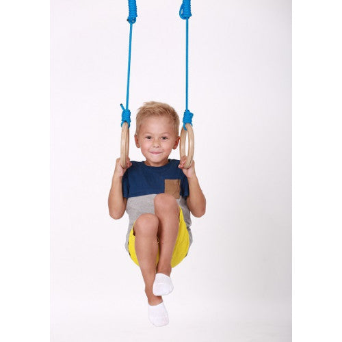 Adjustable Wooden Gymnastic Rings for Kids - Durable and Water-Resistant - Perfect for Swedish Walls, Wall bars, and Pull-Up Bars