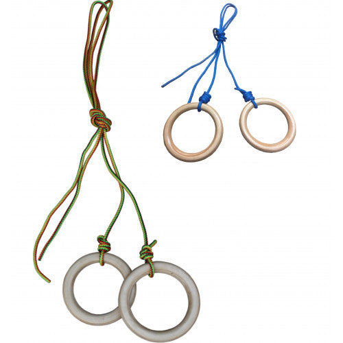 Adjustable Wooden Gymnastic Rings for Kids - Durable and Water-Resistant - Perfect for Swedish Walls, Wall bars, and Pull-Up Bars