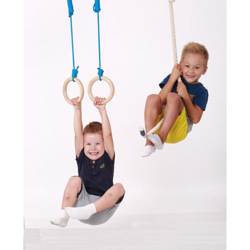 Adjustable Wooden Gymnastic Rings for Kids - Durable and Water-Resistant - Perfect for Swedish Walls, Wall bars, and Pull-Up Bars